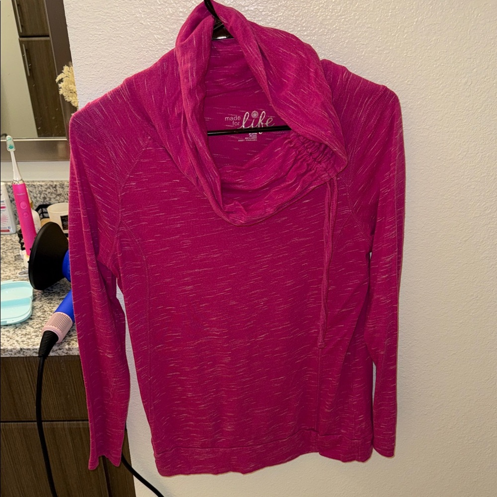 Made for Life Fuchsia Cowl Neck Sweater